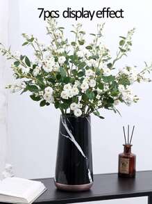 Nejlue Artificial Flowers/Plants1111 Home & Living nhánh hoa nhân tạo màu trắng, hoa giả polyester lãng mạn cho bữa tiệc - Nhiều màu - Xem 6