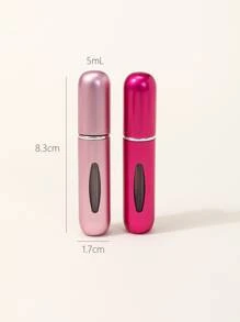 2pcs/Pack 5ml Refillable Perfume Bottles With Bottom Pump Spray Atomizer Empty Bottle In Pink And Rose Red, Living Room Home Bedroom Bathroom House Decor, Travel Stuff, Wedding, Party, Birthday, Gifts For Men Mom Dad Friends, New Years, Accessories, Funny Gift - Multicolor - View 3