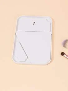 Fordable Desktop Mirror, 1pc Plastic Rectangle Makeup Mirror, Portable Travel Mirror, Hand Mirror, Gift For Women Mom Wife Sister Teen Girl Friend,Makeup,Cheap,Room Decor,Vanity,Travel,Bedroom,Makeup Accessories,Mirror,Vanity Mirror,Mini Mirror,Compact Mirror,Mirror Small,Hand Mirror,Cheap,Stocking Stuffers,Makeup,Makeup Tools,Cheap Stuff,Gifts,Gifts For Women,Christmas Gifts - White - View 2