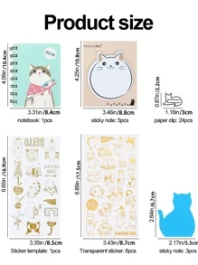 7入組卡通圖形文具禮品套裝可愛多用途兒童文具禮品套裝學生 - 彩色 - 查看 4