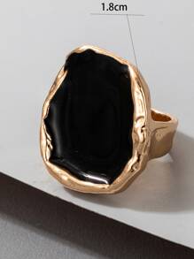 imoli 1pc Minimalist Ring - Black - View 7