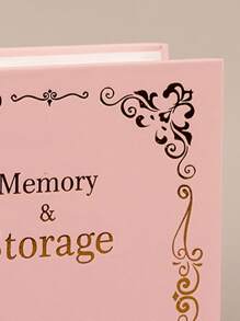 1 pieza Libro de tarjetas de fotos con estampado de letra foto vintage de gran capacidad casa - Rosa - Ver 3