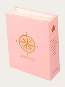 1 pieza Libro de tarjetas de fotos con estampado de letra foto vintage de gran capacidad casa - Rosa - Ver 4