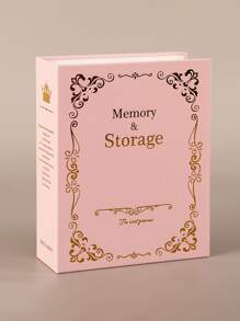 1 pieza Libro de tarjetas de fotos con estampado de letra foto vintage de gran capacidad casa - Rosa - Ver 6