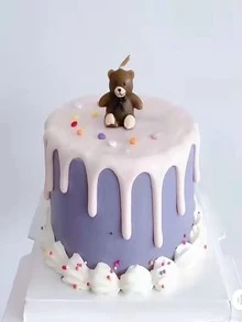 1 Trang Trí Bánh Sáp, Trang Trí Bánh Hình Gấu Hoạt Hình Cho Bữa Tiệc Sinh Nhật - màu nâu - Xem 2