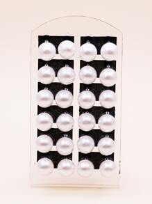 12pairs/Set Faux Pearl Decor Stud Earrings - White - View 4