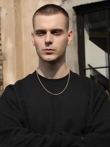 Men Minimalist Necklace - Yellow Gold - View 1