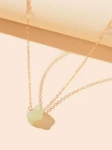 Mặt dây chuyền bằng đá - màu xanh lá - Xem 4