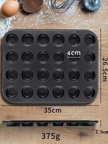 1pc Silicone Muffin Pan for Baking 24 Cups Non-Stick Mini Cupcake Pan, Silicone - Grey - View 2