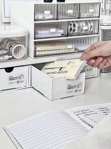 1 Hộp Đựng Văn Phòng Phẩm Chắc Chắn, Thời Trang Đa Năng Dành Cho Học Sinh Học Sinh Hoặc Sử Dụng Văn Phòng Để Bàn - trắng - Xem 3