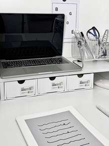 1 Hộp Đựng Văn Phòng Phẩm Chắc Chắn, Thời Trang Đa Năng Dành Cho Học Sinh Học Sinh Hoặc Sử Dụng Văn Phòng Để Bàn - trắng - Xem 4