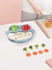 1pc Silicone Plate, Cute Owl Design Dinner Plate For Dining Table