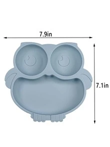 1pc Silicone Plate, Cute Owl Design Dinner Plate For Dining Table