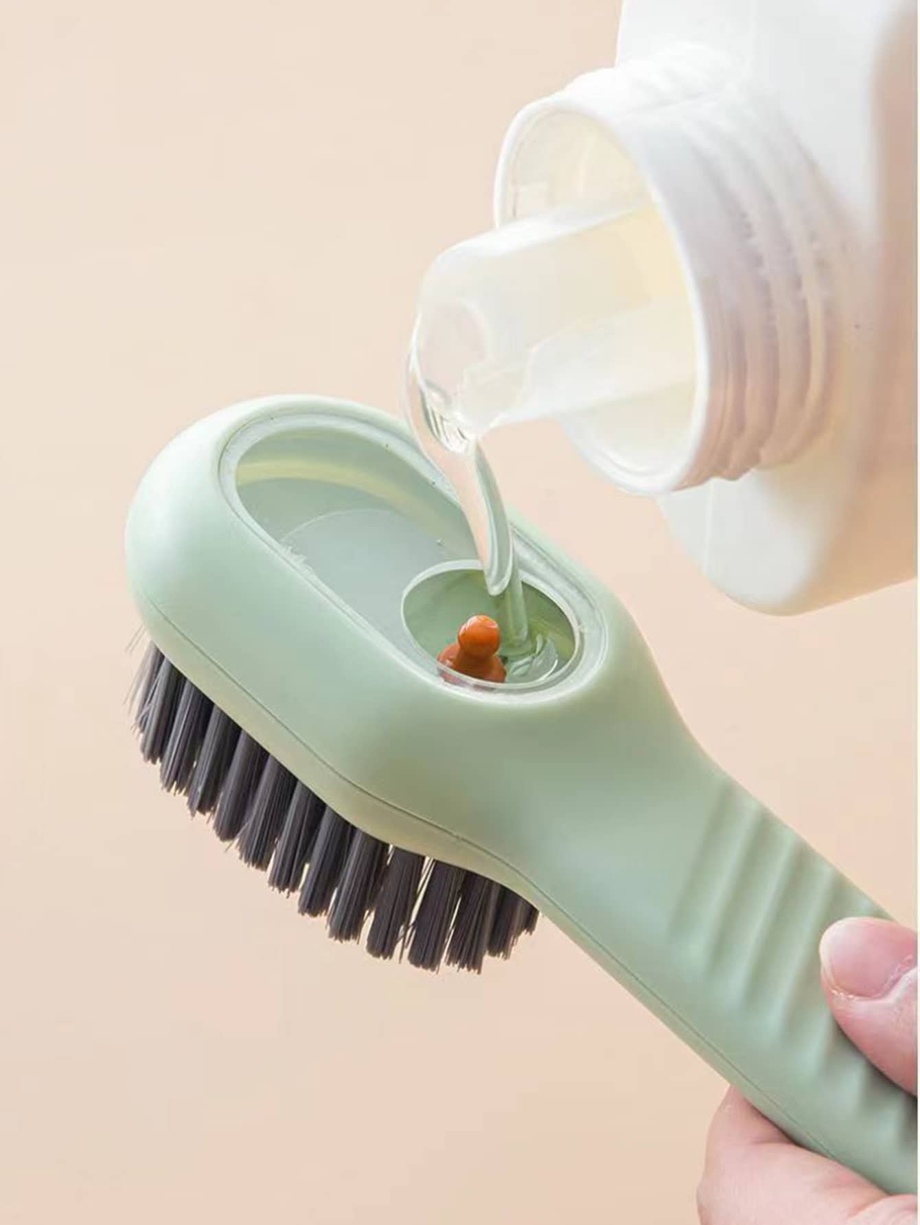 1pc Multifunction Plastic Shoe Brush, Creative Green Shoes Polish Brush For Household - Green - View 1