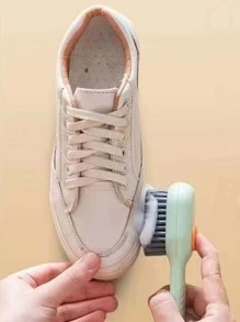 1pc Multifunction Plastic Shoe Brush, Creative Green Shoes Polish Brush For Household - Green - View 3