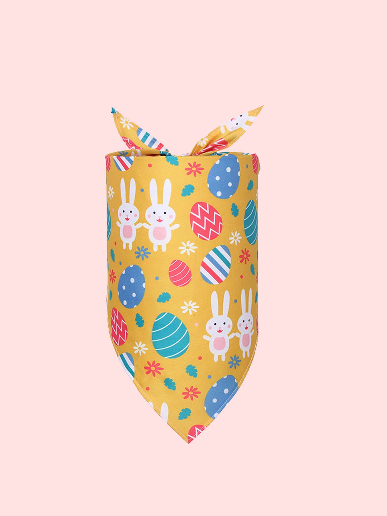 1pc Easter Egg & Rabbit Print Pet Bandana For Cat And Dog For Holiday - Multicolor - View 1