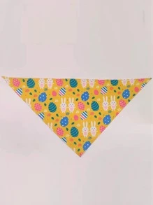 1pc Easter Egg & Rabbit Print Pet Bandana For Cat And Dog For Holiday - Multicolor - View 2