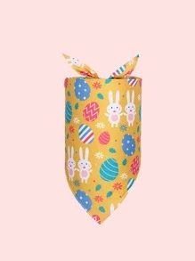 1pc Easter Egg & Rabbit Print Pet Bandana For Cat And Dog For Holiday - Multicolor - View 3
