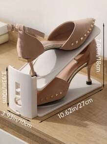 1pc Shoe Storage Rack, Modern Light Pink Shoe Shelf Organizer And Storage For Floor For Home - Apricot - View 2