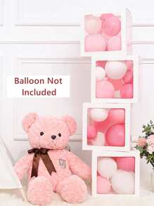 1 caja de globos de papel de 25 cm, caja de regalo de diseñoación de fiesta blanca moderna para fiesta - Blanco - Ver 2