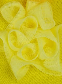 1入組卡通鴨子聚酯纖維浴巾,兒童洗澡擦澡巾 - 黃色 - 查看 2