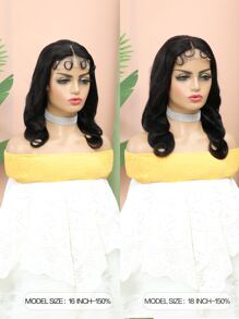 Body Wave 13 X 4 4 X 4 Lace Frontal Wig Human Hair With Baby Hair Natural Looking Natural Black Color - SNatural - View 7