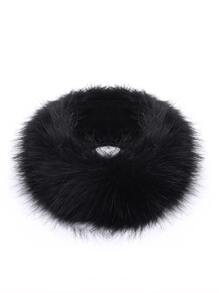 قبعة شتوية فضفاضة وفائقة الليونة لون واحد عتيقة - الأسود - مشاهدة 2