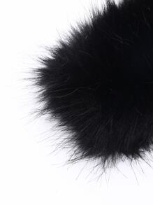 قبعة شتوية فضفاضة وفائقة الليونة لون واحد عتيقة - الأسود - مشاهدة 3