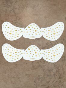 ROMWE Fairycore 2sheets Butterfly Pattern Facial Tattoo Sticker - Gold - View 1