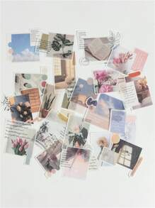 40入組復古風格文具貼紙包，適用於裝飾日誌、相冊和封口信封 - 彩色 - 查看 1