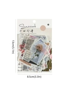 40入組復古風格文具貼紙包，適用於裝飾日誌、相冊和封口信封 - 彩色 - 查看 2