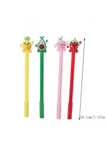 4入組卡通水果設計隨機圓珠筆 - 彩色 - 查看 2