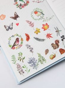 6張/包卡哇伊和紙裝飾貼紙標籤剪貼簿可愛鯨魚花童文具貼紙DIY日記相冊 - 彩色 - 查看 5