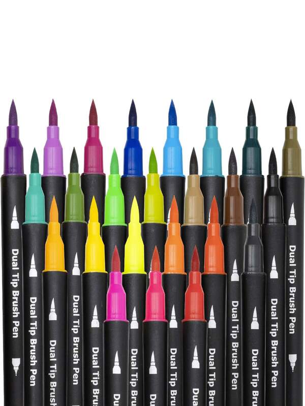 24pcs Double Head Marker Pen SHEIN UK
