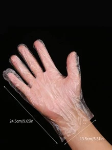 100pcs/set Minimalist Clear Disposable Gloves For Home - Clear - View 2