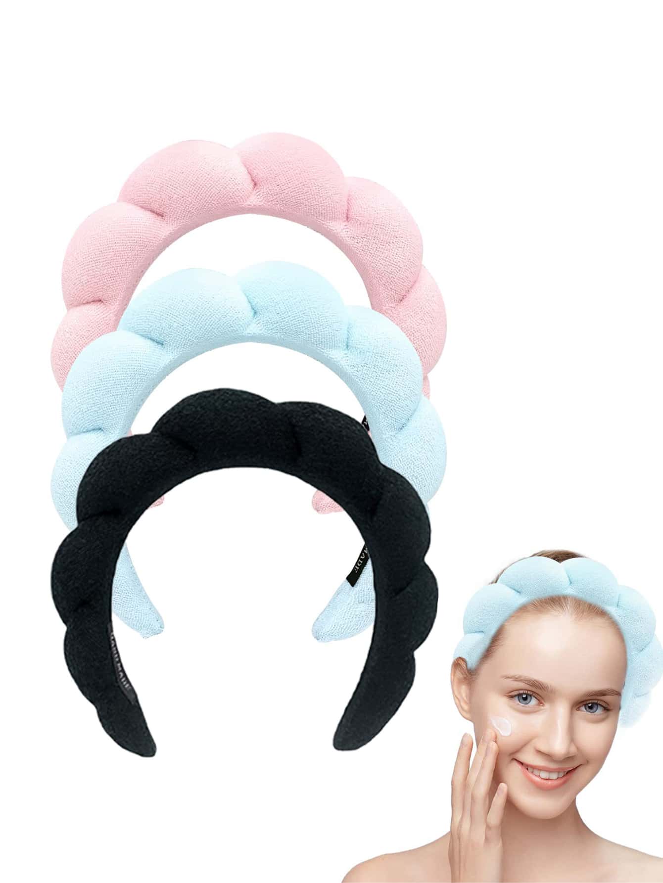 1pc Cute Solid Fuzzy Headband - Pink - View 1