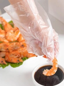 100pcs/set Minimalist Clear Disposable Gloves For Home - Clear - View 4