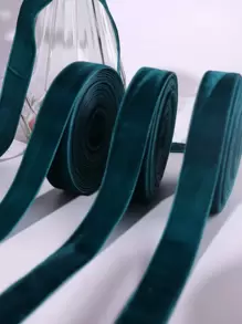1pc Green Gift Wrap Ribbon,	Minimalist Fabric Filament Ribbon For Party