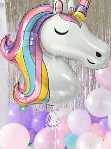 巨型彩色独角兽铝箔气球，适合生日派对装饰