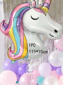 巨型彩色独角兽铝箔气球，适合生日派对装饰