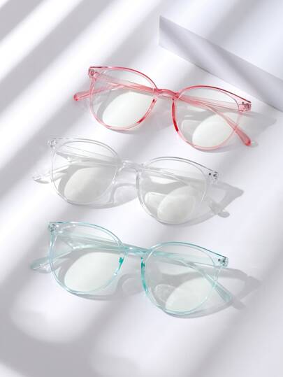 3pairs Women Clear Frame Casual Eyeglasses For Daily Life