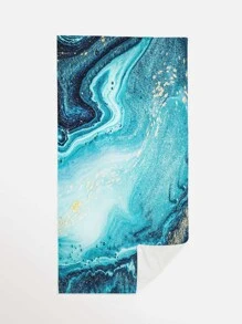 1 Stück Strandtuch mit Marmor Muster, moderner abstrakter Grafik, absorbiert Wasser, Reise Strandtuch für Outdoor