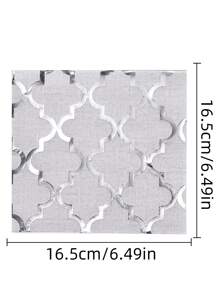 20 cái/bộ Khăn ăn tối bằng giấy, Mẫu hình học hiện đại Khăn ăn dùng một lần cho bữa tiệc - Bạc - Xem 2