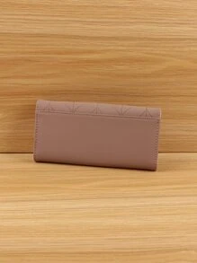 针脚细节花朵装饰 PU 适用于日常生活 支票簿封面 轻便现代商务 信用卡 身份证 现金 商务休闲 教师节 教师礼物 工作 商务通勤 旅行 节日 办公室度假 周年纪念 情侣 生日礼物 情人节 女士礼物 女白领人士礼物 女士礼物 钱包 钱包 长钱包 - 藕粉色 - 查看 3