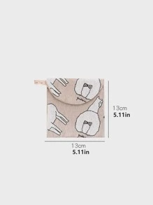1入組卡通圖案衛生巾收納可愛織物收納袋適用於衛生巾 - 彩色 - 查看 3