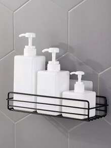 1pc Stainless Steel Bathroom Storage Rack, Minimalist White Hanging Storage Holder For Bathroom - White - View 3