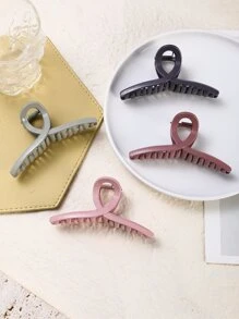 4入組女士素色時尚髮爪適用於頭髮裝飾用品