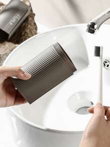 1 Hộp Bàn Chải Đánh Răng Di Động, Hộp Đựng Bàn Chải Đánh Răng Màu Xám Bắc Âu Cho Phòng Tắm, Du Lịch - Xám - Xem 4
