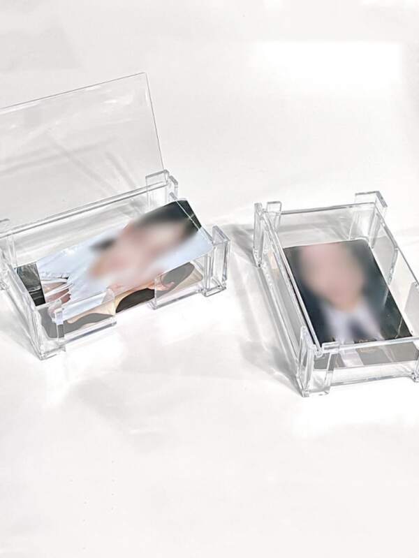 1pc Clear Business Card Holder, Simple Portable Card Holder For Office
