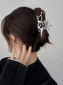 1 pieza Pinza de cabello con diseño asimétrico y hueco, pinza de calavera tipo esqueleto a la moda para decoración del cabello